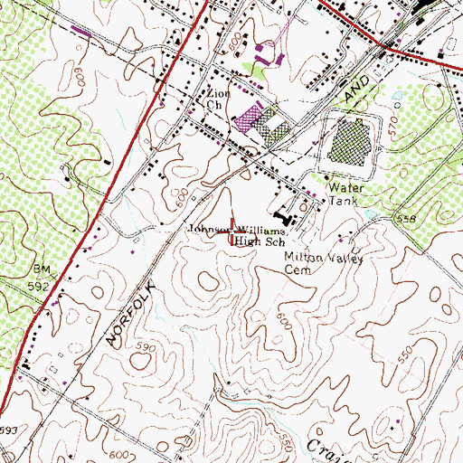 Topographic Map of Berryville-Clarke County Industrial Park, VA