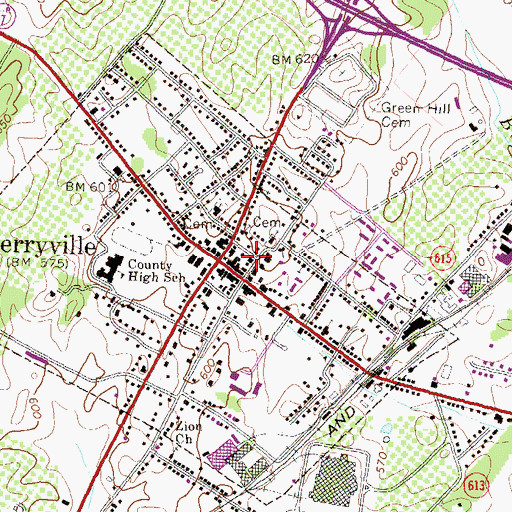 Topographic Map of Berryville Post Office, VA