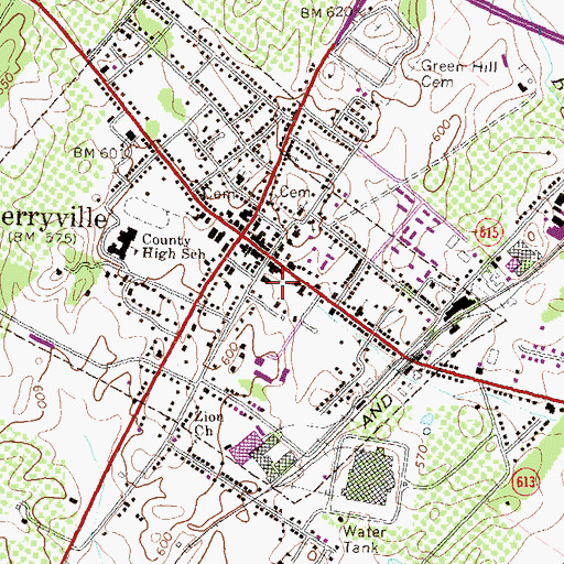 Topographic Map of Berryville Town Hall, VA