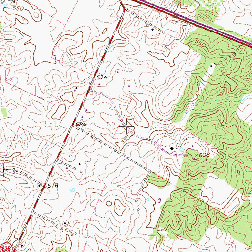 Topographic Map of Blue Ridge Downs, VA
