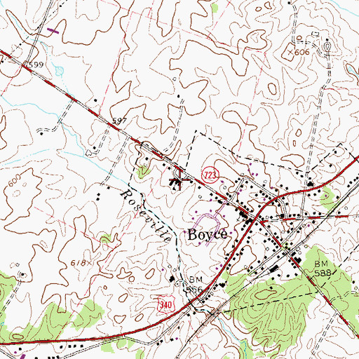 Topographic Map of Boyce Elementary School, VA
