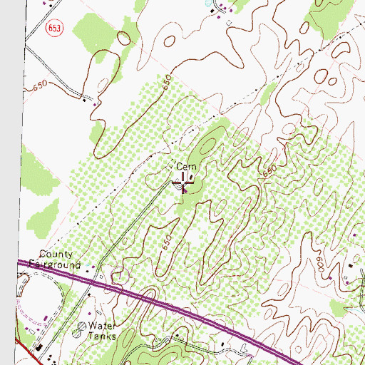Topographic Map of Buck Marsh Church (historical), VA