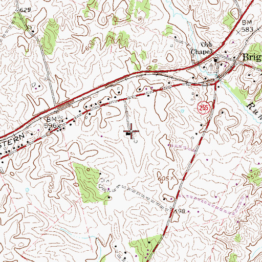 Topographic Map of Chapel Green Estate, VA
