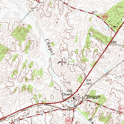 Topographic Map of Chapel Hill Estate, VA