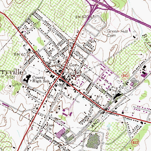 Topographic Map of Clarke County Courthouse, VA