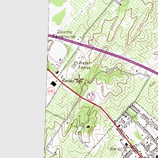 Topographic Map of Clarke County High School, VA