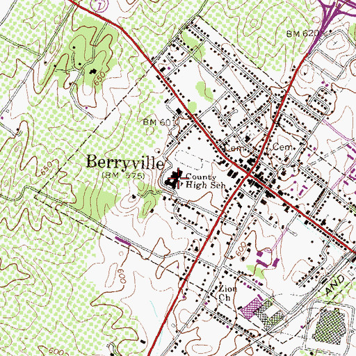 Topographic Map of Johnson - Williams Middle School, VA