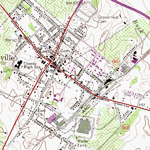 Topographic Map of Clarke County Library, VA