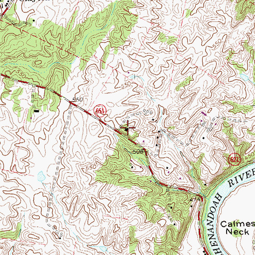 Topographic Map of Clay Hill Estate, VA