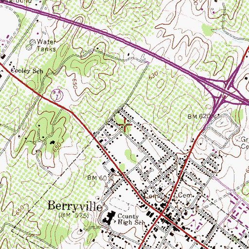 Topographic Map of Crown Estates, VA