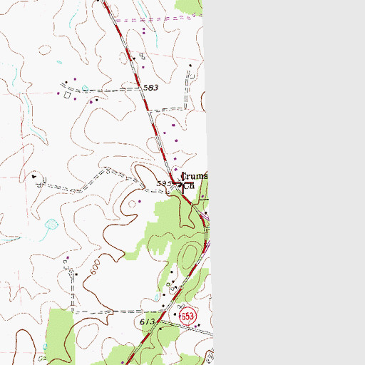 Topographic Map of Crums Cemetery, VA