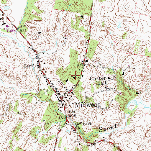 Topographic Map of Cunningham Parish Chapel, VA