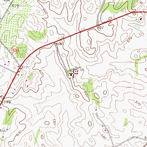Topographic Map of Elmington Estate, VA