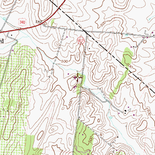 Topographic Map of Frosts Mill Estate, VA