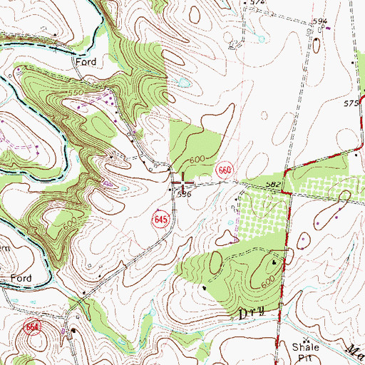Topographic Map of Glendale School (historical), VA