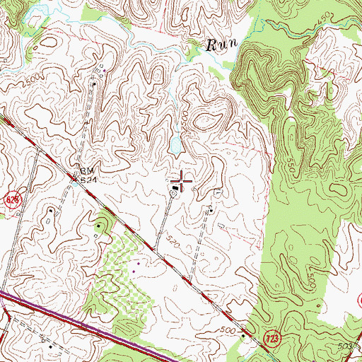 Topographic Map of Glenvin Estate, VA