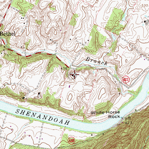 Topographic Map of Goshen Estate, VA