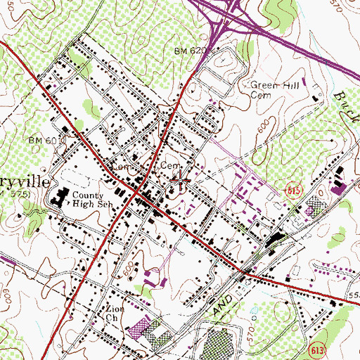 Topographic Map of Grace Episcopal Church, VA