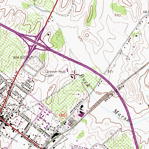 Topographic Map of Green Hill Estate, VA