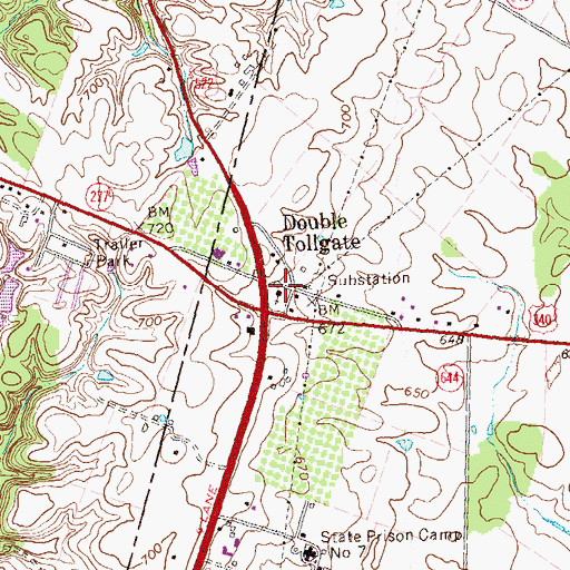 Topographic Map of Greenway Southern Baptist Church, VA