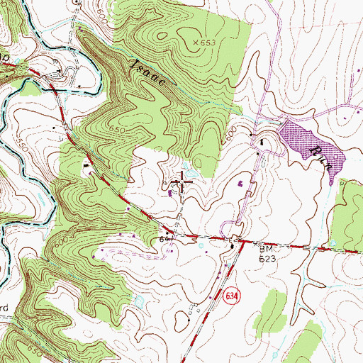 Topographic Map of Helmsley Estate, VA