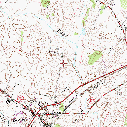 Topographic Map of Huntingdon, VA