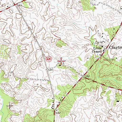 Topographic Map of Longwood Estate, VA