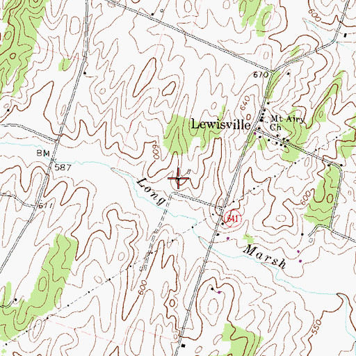 Topographic Map of Mannsfield Estate, VA