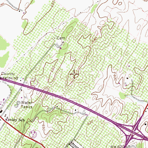 Topographic Map of Mantua Estate, VA