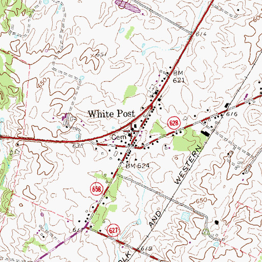 Topographic Map of Mead Memorial Church, VA