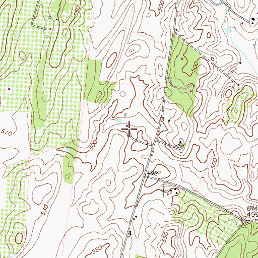 Topographic Map of Middle Farm Estate, VA