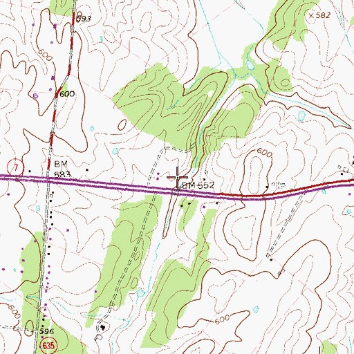 Topographic Map of Minnie Wood Chapel (historical), VA