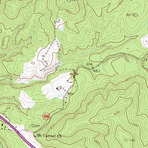 Topographic Map of Mount Carmel School (historical), VA