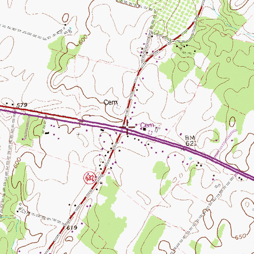 Topographic Map of Mount Pleasant, VA