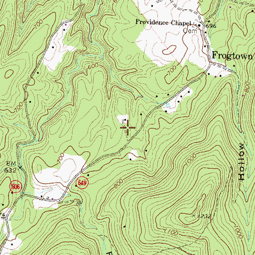 Topographic Map of Mountain Lake, VA