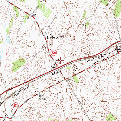 Topographic Map of New Market Estate, VA