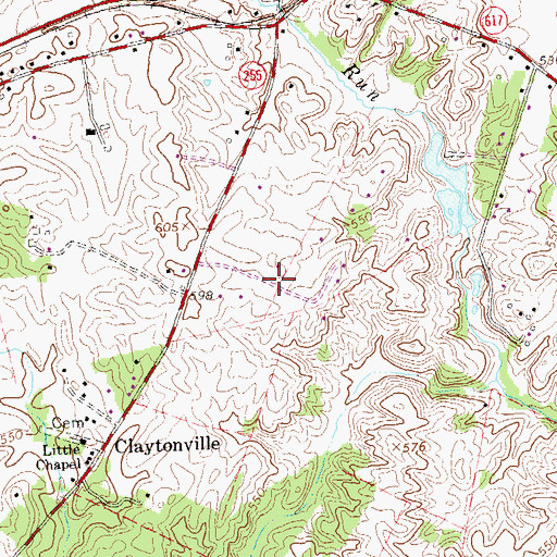 Topographic Map of Chapel Estates, VA