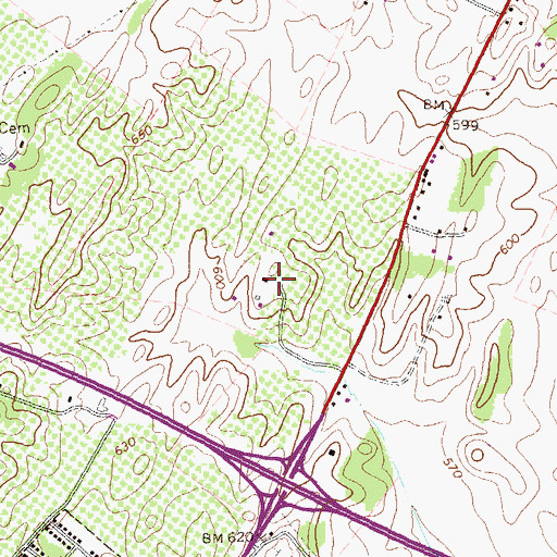 Topographic Map of Prospect Hill Estate, VA
