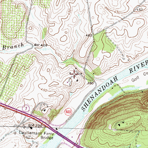 Topographic Map of Riverside Estate, VA
