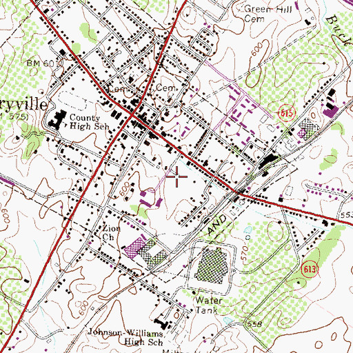 Topographic Map of Rose Hill Nursing Home, VA