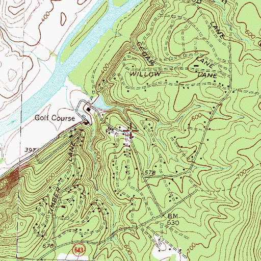 Topographic Map of Shenandoah Retreat, VA