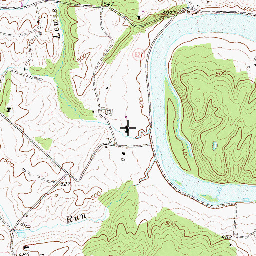 Topographic Map of Springsberry Estate, VA