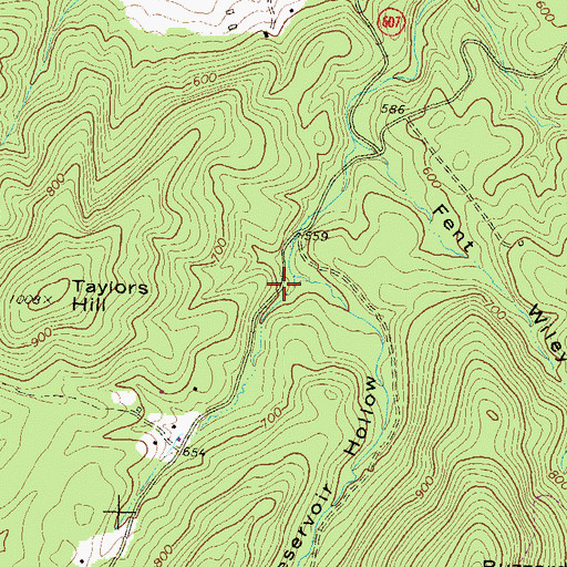 Topographic Map of Top Hill, VA