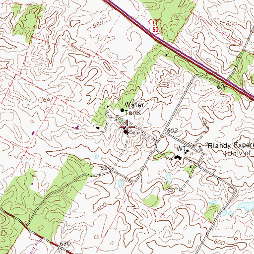 Topographic Map of Tuleyries Estate, VA