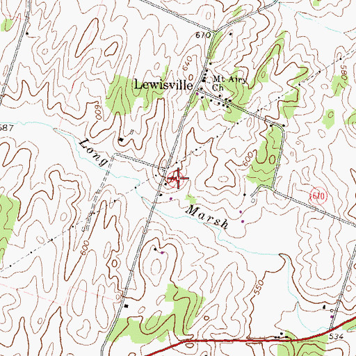 Topographic Map of Villa Larue Estate, VA
