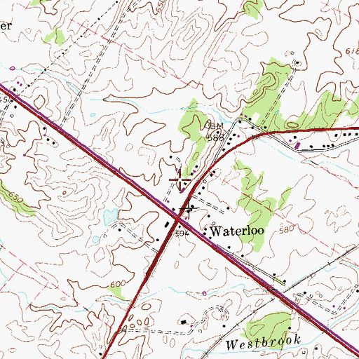 Topographic Map of Waterloo Heights, VA