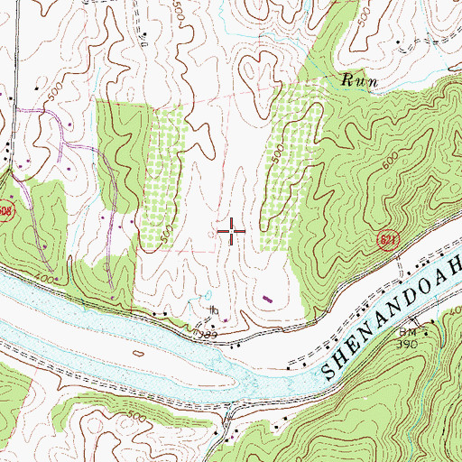 Topographic Map of Watermelon Park, VA