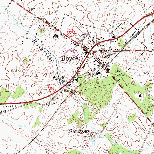 Topographic Map of Zion Baptist Church, VA