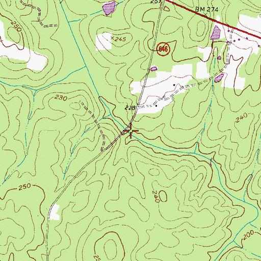Topographic Map of Avery Bridge (historical), VA