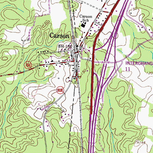Topographic Map of Carson United Methodist Church, VA